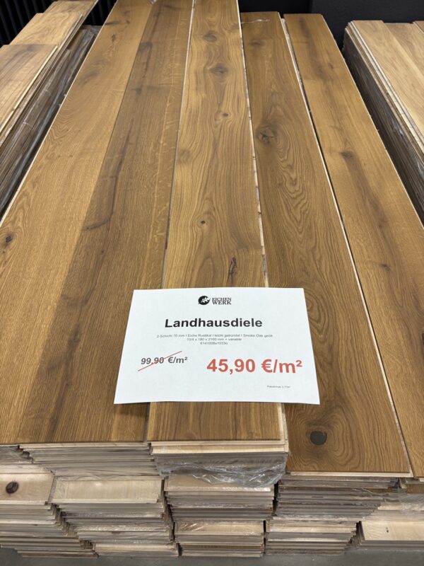 Zwei-Schichtparkett / LHD / Eiche Rustikal / leicht gebürstet / Smoke Oak geölt