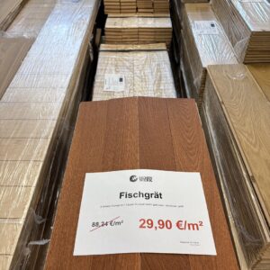 3-Schicht / Fischgrät / Eiche Rustikal / leicht gebürstet / Ice Brown geölt