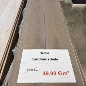 2-Schichtparkett / LHD / Eiche Rustikal / leicht gebürstet / Gris beige geölt
